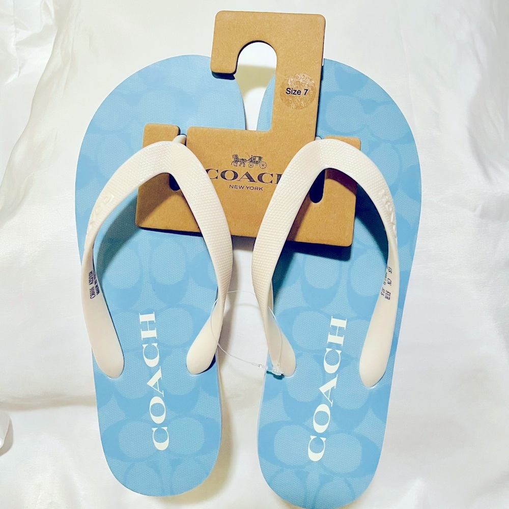 Coach Zak Flip Flop Chambray, Size 7